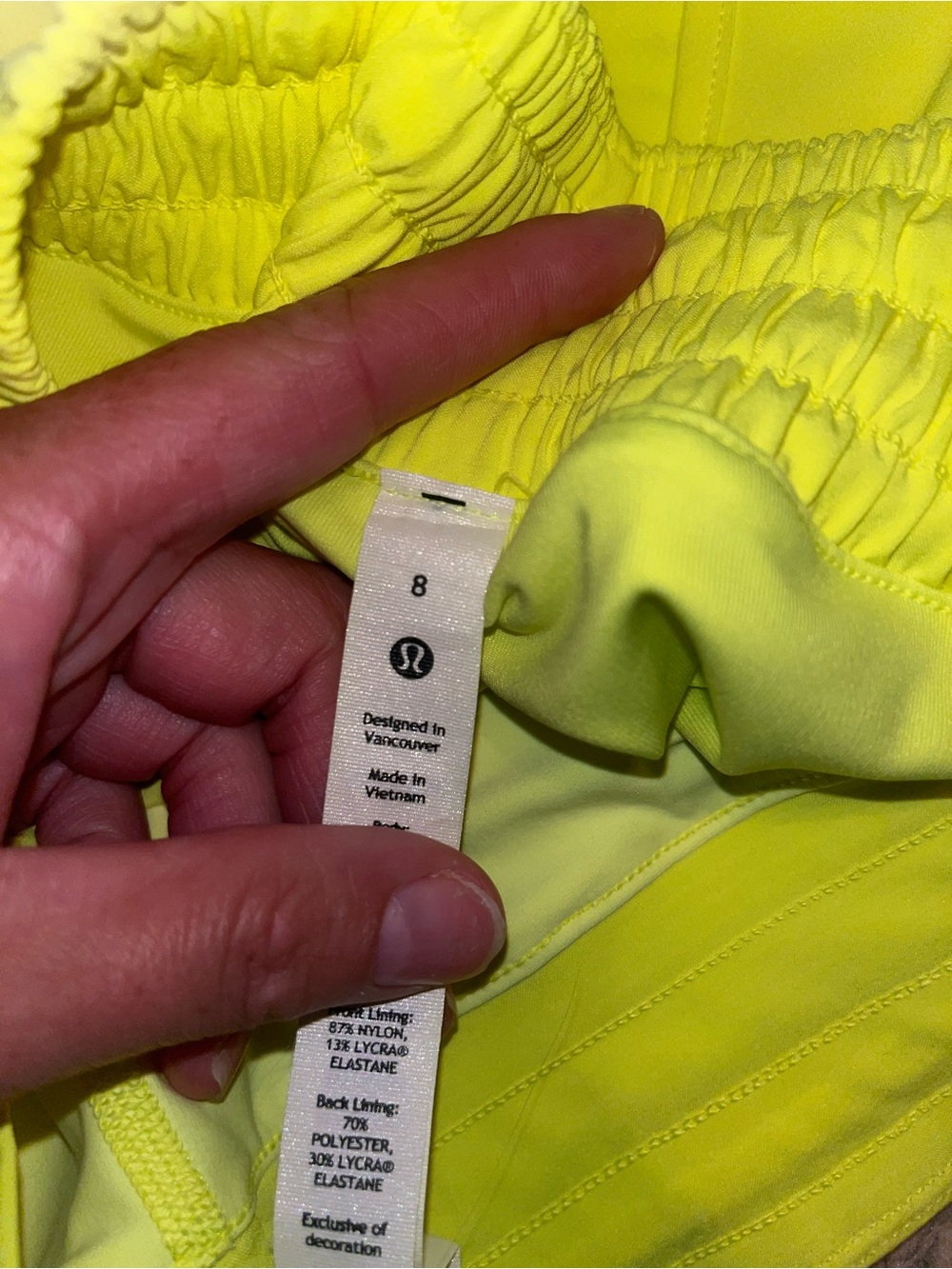 lululemon athletica Neon Yellow court rival high rise Women’s Athletic Skort - Picture 3 of 6